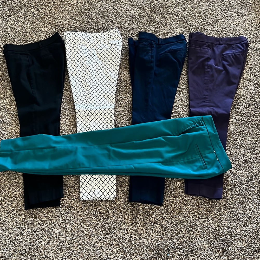 5 pant bundle!!! 4 Banana Republic Sloane + 1 Express editor ruffle pocket